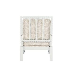 Linon Linda Beige Spindal Wood Frame Chair, Cream