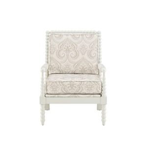 Linon Linda Beige Spindal Wood Frame Chair, Cream