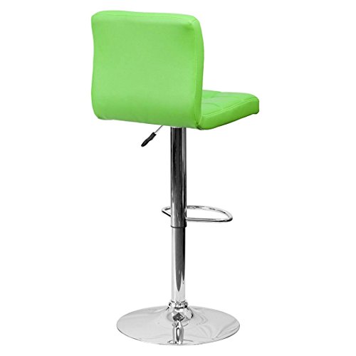 KLS14 Modern Design Barstools Hight Adjustable Seat Hydraulic 360-Degree Swivel Sturdy Steel Frame Padded Cushion Seat Dining Chair Bar Pub Stool Home Office Furniture - Set of 2 Green #1974