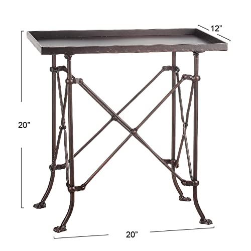 Creative Co-op Bronze Metal Rectangle Table, 20",DA0124