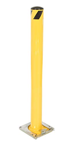 Vestil BOL-RF-48-4.5 Surface Mounted Removable Steel Pipe Safety Bollard, 4-1/2" OD, 48" Height,Yellow