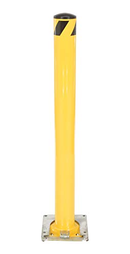 Vestil BOL-RF-48-4.5 Surface Mounted Removable Steel Pipe Safety Bollard, 4-1/2" OD, 48" Height,Yellow