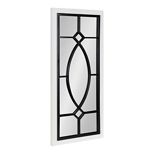 Kate and Laurel Bakersfield Farmhouse Wall Mirror, 13 x 30, White, Traditional Window Mirrors for Wall