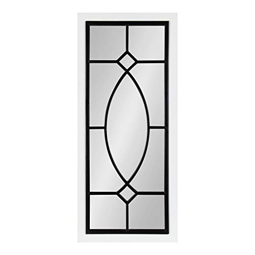 Kate and Laurel Bakersfield Farmhouse Wall Mirror, 13 x 30, White, Traditional Window Mirrors for Wall