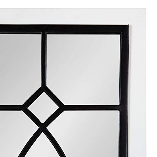 Kate and Laurel Bakersfield Farmhouse Wall Mirror, 13 x 30, White, Traditional Window Mirrors for Wall