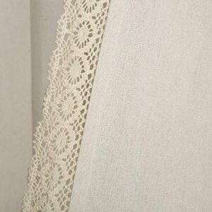 Lush Decor Rosalie Farmhouse Window Curtains Rustic Style Panel Set for Living, Dining Room Bedroom (Pair), 54"W x 108"L, Ivory