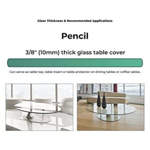 48" Inch Round Glass Table Top 3/8" Thick Pencil Polish Edge Tempered by Fab Glass and Mirror