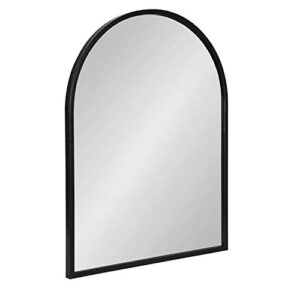 kate and laurel valenti modern arched wall mirror, 24 x 32, black, vibrant decorative mirror for wall