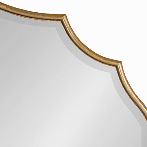 Kate and Laurel Leanna Scalloped Oval Wall Mirror, 24" x 36", Gold Leaf, Chic Modern Glam Wall Accent