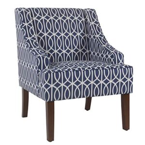 homepop velvet swoop arm living-room-chairs, blue trellis