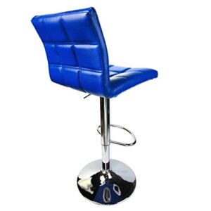 koonlert14 Contemporary Bar Stools Hight Adjustable Seat Hydraulic 360 Degree Swivel Sturdy Steel Frame Quadrate cushion Seat Dining Chair Bar Pub Stool Home Office Furniture - Set of 2 Blue #1935