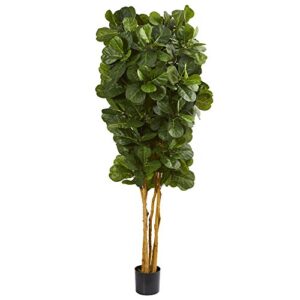 nearly natural 7’ fiddle leaf fig artificial trees, 84in, green