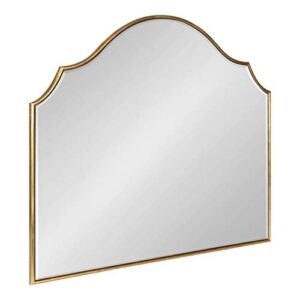 kate and laurel leanna glam horizontal wall mirror, 27.5 x 31.5, gold, sophisticated large mirror for wall