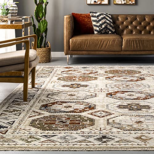 nuLOOM Astrid Traditional Motif Fringe Area Rug, 5' x 8', Beige