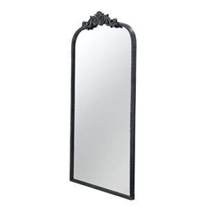 a&b home arched vertical mirror-wall mirror with metal black frame,24″x42″ large arch mirror for bathroom bedroom living room
