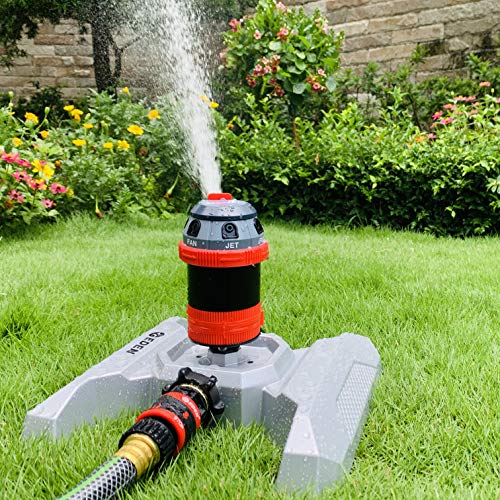 Eden 94122 Metal Adjustable 6-Pattern Sprinkler Bundle, Base, |Quick Connect Starter Set