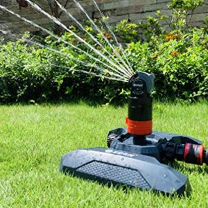 Eden 94124 Multi Pattern Turbo Gear Drive Sprinkler Plus Misting System, with Quick Connect Set, 360 Degree Coverage