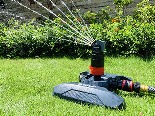 Eden 94124 Multi Pattern Turbo Gear Drive Sprinkler Plus Misting System, with Quick Connect Set, 360 Degree Coverage