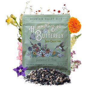 package of 80,000 wildflower seeds – hummingbird and butterfly wild flower seeds collection – 23 varieties of pure non-gmo flower seeds for planting including milkweed, nasturtium, and forget me not…