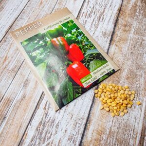 Sweet Pepper Seeds (Organic) - California Wonder - 1/4 Pound - Vegetable Seeds, Heirloom Seed, Organic Seed Easy to Grow & Maintain, Container Garden