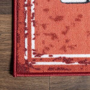 nuLOOM Graphic Machine Washable Area Rug, 20" x 59", Red