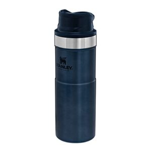 stanley classic trigger action travel mug 0.47l / 16oz nightfall ? leakproof cup | hot & cold thermos bottle | vacuum insulated tumbler for coffee, tea & water | bpa stainless-steel travel flask