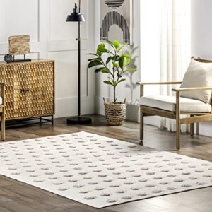 nuLOOM LuLu Hand Woven Raised Dots Area Rug, 8' x 10', Ivory