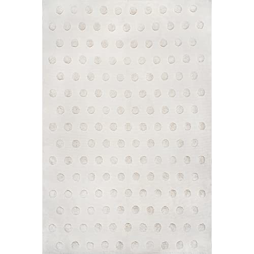 nuLOOM LuLu Hand Woven Raised Dots Area Rug, 8' x 10', Ivory