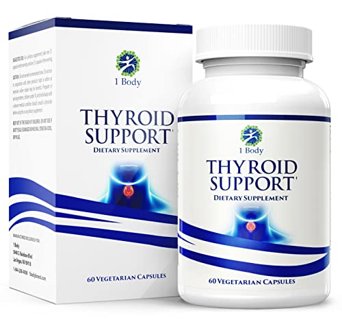 Thyroid Support Supplement for Women and Men - Energy & Focus Support Formula - Vegetarian & Non-GMO - Iodine, Vitamin B12 Complex, Zinc, Selenium, Ashwagandha, Copper, Coleus Forskohlii, & More 30 Day Supply