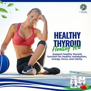 Thyroid Support Supplement for Women and Men - Energy & Focus Support Formula - Vegetarian & Non-GMO - Iodine, Vitamin B12 Complex, Zinc, Selenium, Ashwagandha, Copper, Coleus Forskohlii, & More 30 Day Supply