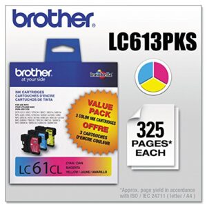 brother lc613pks innobella ink cartridges (cyan/magenta/yellow) 3/pk in retail packaging
