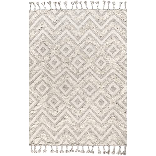 nuLOOM Sony Bohemian Diamond Shag Area Rug, 8' x 10', Ivory