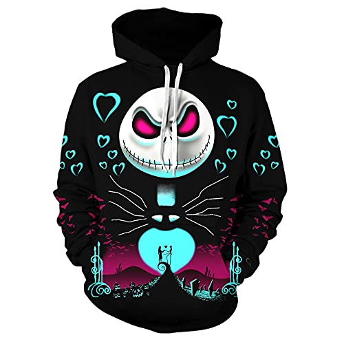 Unisex Christmas Hoodie Novelty Sweatshirt for Men and Women Jack Skellington - 01 Small