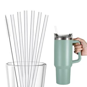 6 pack replacement straws for stanley adventure travel tumbler, individually packaged reusable straws plastic straws with cleaning brush compatible with stanley cup 40 oz, long straws for stanley cup