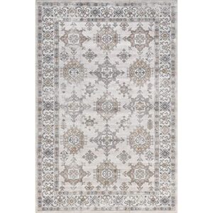 nuLOOM Finley Machine Washable Vintage Distressed Accent Rug, 3' x 5', Ivory