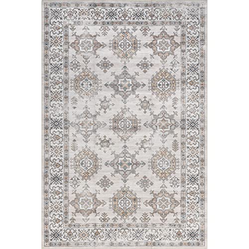 nuLOOM Finley Machine Washable Vintage Distressed Accent Rug, 3' x 5', Ivory