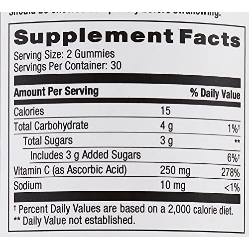 CVS Health Vitamin C Orange Flavored Gummies 250 mg, 60CT