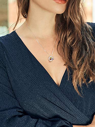 Gem Stone King 925 Sterling Silver Round Birthstones Circle Build Your Own Circle Pendant Necklace For Women With 18 Inch Chain