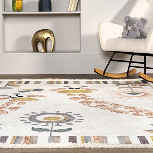 nuLOOM Avianna Giraffe Kids Fringe Area Rug, 8' x 10', Beige