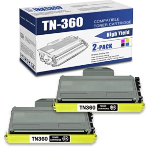 tn360 compatible tn-360 black toner cartridge replacement for brother tn-360 dcp-7030 dcp-7040 hl-2120 hl-2125 mfc-7320 mfc-7040 toner.(2 pack)