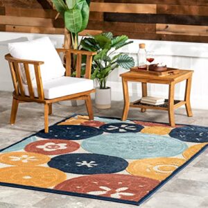 nuloom crissie coastal sand dollar indoor/outdoor area rug, 8′ x 10′, blue