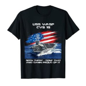 USS Wasp CVS-18 Aircraft Carrier Veteran USA Flag Christmas T-Shirt