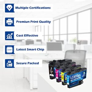 DOUBLE D LC3033 Ink Cartridges Upgraded Compatible Replacement for Brother LC3033 LC3033XXL 3033 LC3035 3035 for Brother MFC-J995DW MFC-J805DW MFC-J815DW MFC-J995DWXL MFC-J805DWX (BK/C/M/Y, 4 Pack)