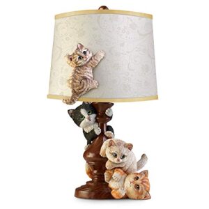 the bradford exchange cat-tastrophe fully sculpted table lamp