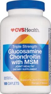 cvs glucosamine chondroitin with msm triple strength 100 tablets