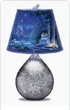disney cinderella art glass lamp with glass slipper finial