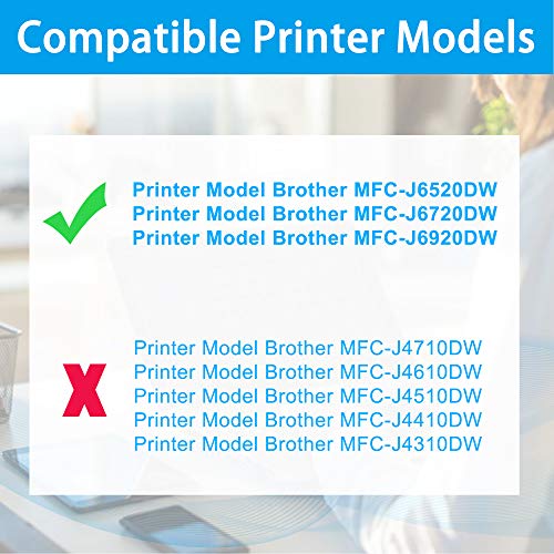 LCL Compatible Ink Cartridge Replacement for Brother LC109 LC105 XXL LC109BK LC105C LC105M LC105Y Super High Yield MFC-J6520DW J6720DW J6920DW (8-Pack 2Black 2Cyan 2Magenta 2Yellow)