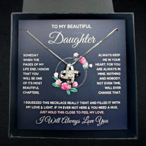 Daughter Gift From Mom Mother Daughter Necklace Birthday Graduation Christmas Jewelry Gifts For My Beautiful Daugther Adult Daughter with Message Card and Gift Box. Gift for Daughter. Daughter Gift. Necklace for Daughter Gift (Standard Box, Chapters Squee