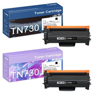 bigspce compatible 2-black tn-730 toner cartridge replacement for brother mfc-l2710dw l2750dw l2750dwxl dcp-l2550dw hl-l2350dw l2370dw/dwxl l2390dw l2395dw printer, tn730 toner