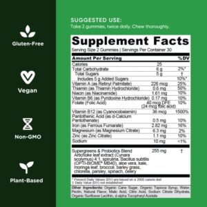 Goli SuperGreen Gummy Vitamin - 60 Count - Essential Vitamins and Minerals - Plant-Based, Vegan, Gluten-Free & Gelatin Free - Health from Within